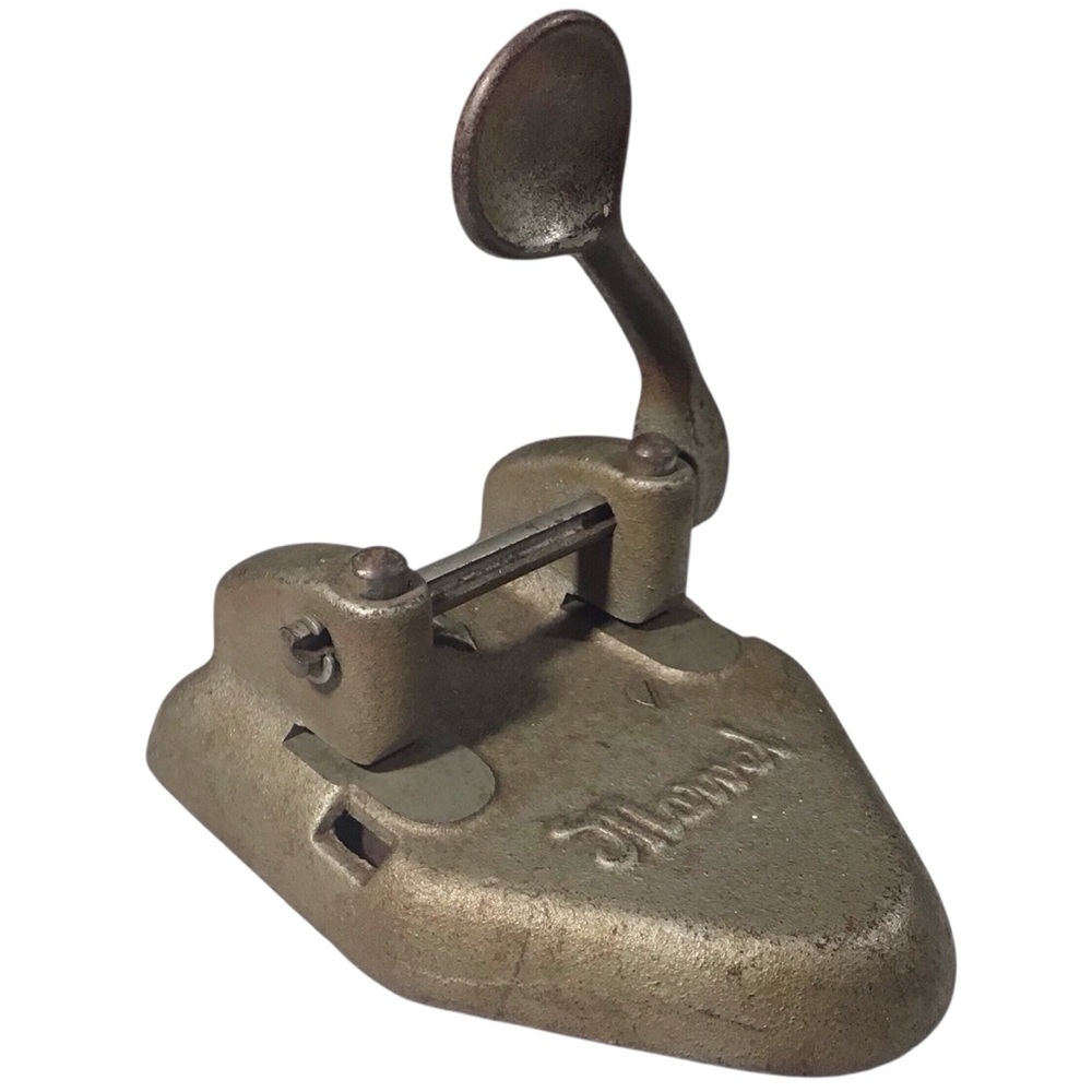 Vintage Marvel 2 Paper Hole Punch Cast Iron Metal Wilson Jones Co Chicago USA